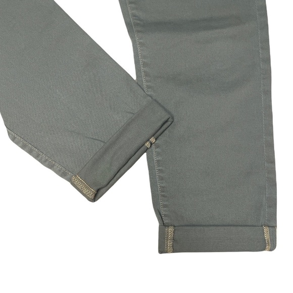 Fidelity Denim Cher Crop High Rise Slim Straight Sage Green Jeans | Size 26 - Picture 4 of 12